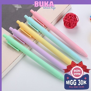 Bút gel đen Buka gel pen mực đen ngòi 0.5mm màu vỏ pastel dễ thương phong cách Hàn Quốc
