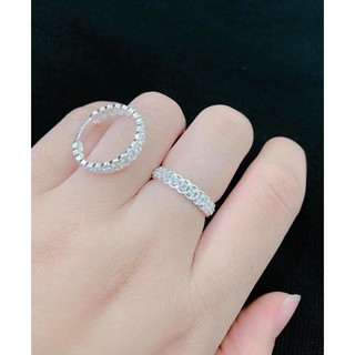 Nhẫn nữ bạc ta - tặng kèm hộp đựng - nhẫn đính đá sáng bóng sang chảnh - Trang Sức Bạc 9999