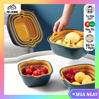 [HOT] Set Rổ Nhựa 6 Món Kèm Chậu Cao Cấp Đựng Đồ Đa Năng Tiện Lợi ANHOME Giá Rẻ