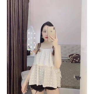 Áo thô 2 dây thổ cẩm bản to (kèm ảnh thật video)