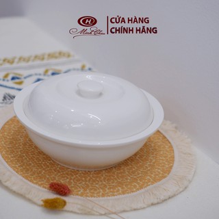 Âu Cơm Sứ Trắng Trơn Có Vành Dung Tích 1L - LC18 - Sứ Minh Châu