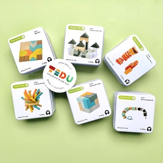 Đồ chơi gỗ xếp hình thông minh hộp thiếc TEDU
