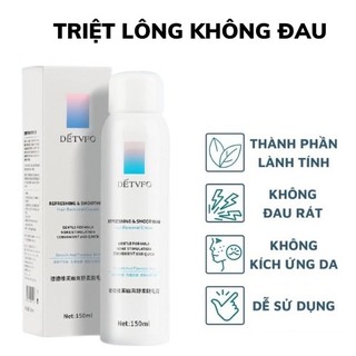 Xịt Tẩy Lông DETVFO Hàng Nội Địa Trung- Tẩy Lông Làm Sạch Da An Toàn Lành Tính, Không Gây Đau Rát, Bong Chóc Da 150ml