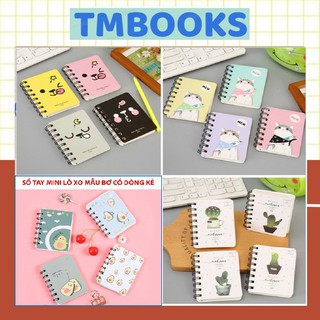 Sổ tay ghi nhớ mini lò xo cute ghi chép kế hoạch, công thức,họa tiết bơ, mèo, mặt cười,xương rồng - TMBOOKS