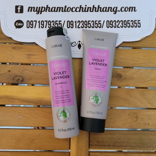 DẦU GỘI VÀ MẶT NẠ BỔ SUNG HẠT MÀU TÍM LAKME TEKNIA VIOLET LAVENDER 300ML - 250ml