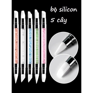 Bút silicon 2 đầu nặn hoa Bộ 5 cây