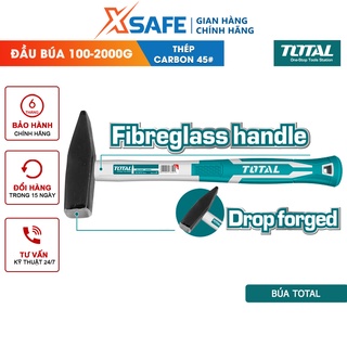 Búa đinh đầu dẹp vuông TOTAL trọng lượng 100g, thép carbon 45# chịu nhiệt tốt dùng cho cơ khí, đóng đinh