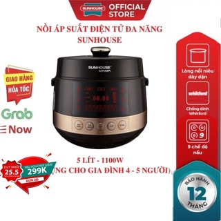 Nồi Áp Suất Cơ Anod 5 Lít SUNHOUSE SHD1585B-2022 Siêu Dày Mới 100% Chính Hãng Bảo Hành Toàn Quốc