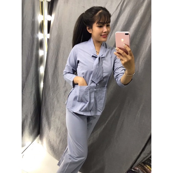 mẫu la hán nơ ( đồ lam đi chùa )