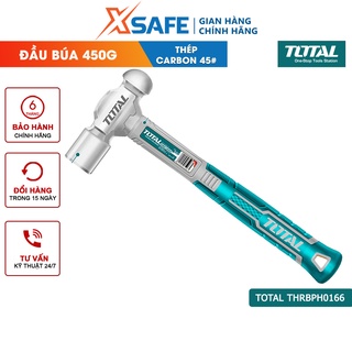 Búa đầu tròn 450g TOTAL THRBPH0166 thép 45#, đầu búa được đúc rèn nguyên khối, chịu nhiệt, tay cầm 2 màu kiểu dáng mảnh