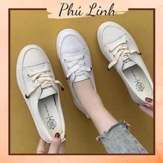 MS297 Giày lười da nữ dây rút