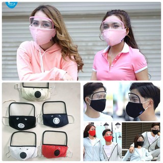[FREESHIP] KHẨU TRANG VẢI 2IN1 KÈM KÍNH CHE BỤI (NGƯỜI LỚN - TRẺ EM)