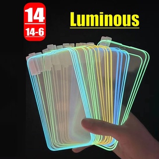 Kính Cường Lực Dạ Quang Bảo Vệ Màn Hình Cho Iphone 14 13 Pro Max 12 mini 11 Pro Max 6S 6 7 8 Plus X XS XR SE 2020 14-6