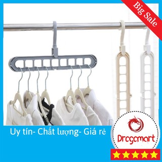 Móc Quần Áo⚡ Móc Treo Quần Áo Thông Minh⚡ Móc Treo 9 Lỗ Tiện Lợi- Gọn Gàng