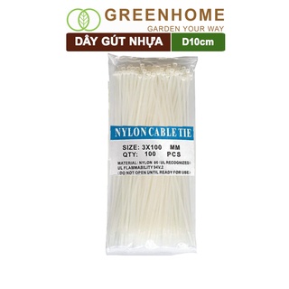 Dây rút nhựa, D10cm, bao 70 sợi, màu trắng, siêu bền, dẻo, làm giàn, đỡ trái, cố định hàng rào, dây cáp điện |Greenhome