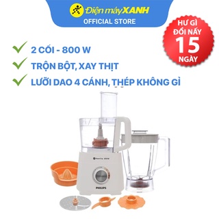 Máy xay đa năng Philips HR7510/00 1 lít 800W trộn bột, xay thịt, sinh tố, cắt rau củ, vắt cam - Chính hãng BH 24 tháng
