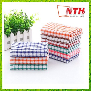 Khăn lau nhà bếp đa năng họa tiết caro màu (đk 23cm)