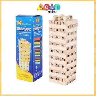 Bộ Trò Chơi Rút Gỗ 54 Thanh Wiss Toy, đồ chơi thông minh Doli Kids