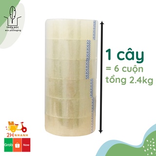 Combo 06 cuộn băng dính dán 0.4kg OPP trong. Cây băng keo văn phòng phẩm lõi giấy mỏng, dai dính