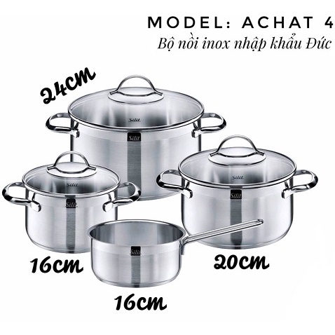 Bộ nồi Silit Achat 4 món