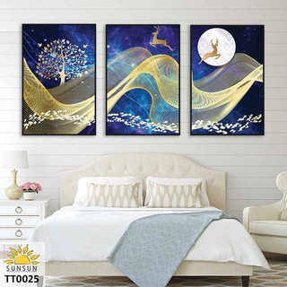 Bộ 3 Tranh Canvas Trừu Tượng Đêm Huyền Ảo-Magical Night | MS TT0025