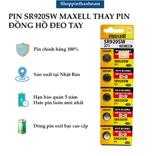 Vỉ 5 viên Maxell SR920 / 371 / SR920SW thay pin đồng hồ đeo tay
