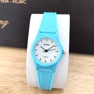 Đồng Hồ Kim SKMEI 1401 Trẻ Em Nền Số Màu Trắng Dây Cao Su Màu Xanh Da Trời - Bảo Hành 12 Tháng