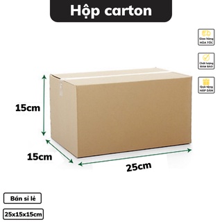 Thùng carton 25 x 15 x 15 cm đóng hàng cỡ lớn hộp carton dày 3 lớp chắc chắn có bán sỉ lẻ nhiều kích thước