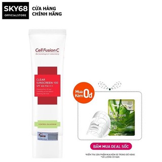 Kem Chống Nắng Kiểm Soát Dầu &amp; Nhờn Cell Fusion C Clear Sunscreen 100 SPF 48/PA+++ 50ml (XANH LÁ)