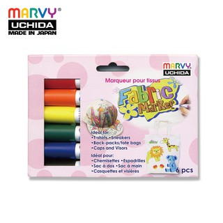 Bộ 6 cây Bút Vẽ Vải Không Bay Màu Cho Bé Marvy 560 - 6A ( màu cơ bản)