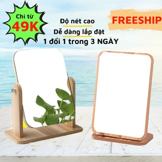 Gương Để Bàn, Gương Gỗ Mini Trang Điểm Để Bàn Decor Phong Cách Hàn Quốc PAPAA.HOME
