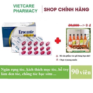 ✅ EROCANTE -  Hỗ trợ ngăn rụng tóc, kích thích mọc tóc, hỗ trợ làm đen tóc, chống tóc bạc sớm hộp 90v