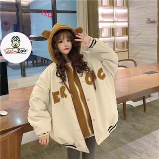 Áo khoác nữ kaki AER Ulzzang có mũ tai gấu dễ thương cá tính - CUTE_ZOO