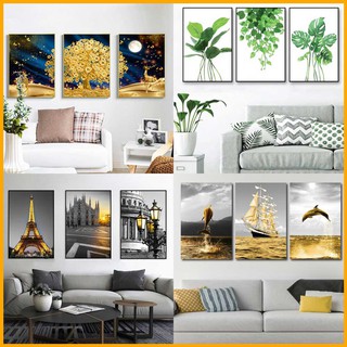 [HCM] Bộ 3 Tranh canvas treo tường , phong cách Châu Âu- kèm khung cao cấp giá xưởng-tặng đinh đa năng treo tường