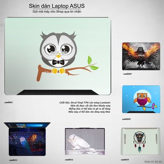 Skin dán Laptop Asus in hình Cú mèo (inbox mã máy cho Shop)