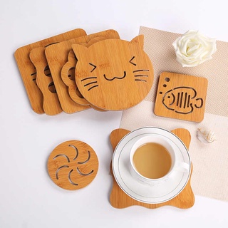 Đế Lót Ly Cốc, Nồi, Chảo Đa Năng Bằng Gỗ Cách Nhiệt Hoạt Tiết Dễ Thương (giao mẫu ngẫu nhiên)