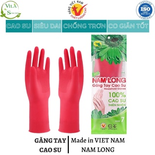 Găng Tay Cao Su NAM LONG, Gang Tay Rửa Bát, Dọn Vệ Sinh Siêu Dai, Co Giãn Tốt