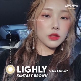 LENS 1 NGÀY LIGHLY FANTASY BROWN - LENS TOWN ( LENS XOẮN)