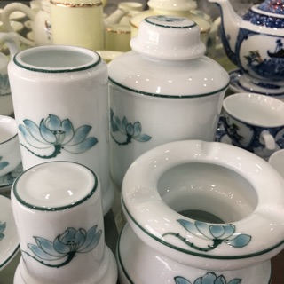 Bộ phụ kiện vẽ hoa sen xanh