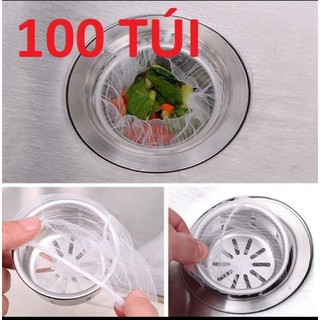 Túi 100 Túi Lưới Lọc Rác Bồn Rửa Chén