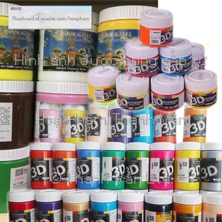 Màu Acrylic 3D 100ml 300ml  ĐỦ BẢNG MÀU vẽ vải gỗ đá nhũ chất liệu 100 300 ml