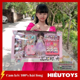 Búp Bê Hộp Cỡ  To Kèm Phụ Kiện Đồ Ăn ,Kẹo ,Kem Món Đồ Chơi Rất Thích Cho Bé Gái