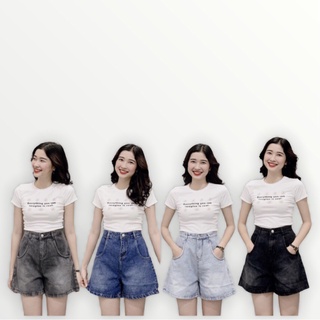 QUẦN SHORT NỮ JEAN LƯNG CAO ĐỦ SIZE 40KG-80KG ỐNG RỘNG MẶC THOẢI MÁI ❤