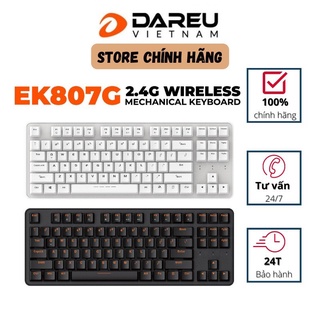 Bàn phím cơ không dây DAREU EK807G Trắng / Đen 87-KEY (Blue /Brown /Red Switch)