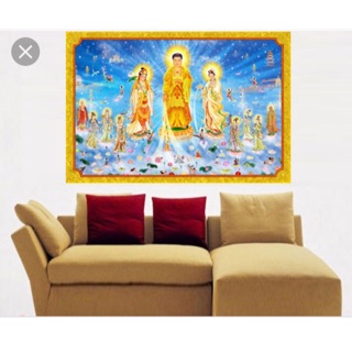 Tranh đính đá Tam thế Phật! Kt 130x80 cm