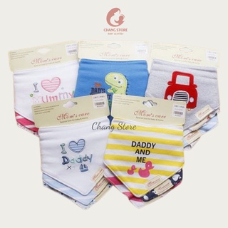 Bộ 3 Yếm Vải Tam Giác Cotton MomCare Cho Bé