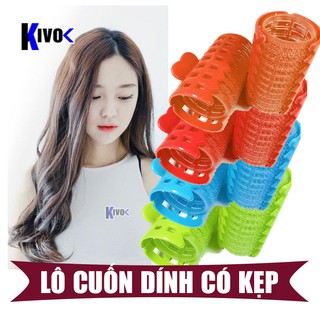 Bộ Lô Cuốn Tóc Ống Tự Dính Có Kẹp - Uốn Tóc Nam Nữ - Cuốn Xoăn Tóc Mái / Gợn Sóng - Kẹp Tóc Không Dùng Nhiệt - Kivo
