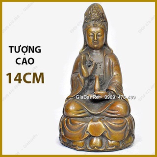 Tượng Đồng Đúc Giả Cổ Quan Âm Dược Sư - Cao 14cm - 6440