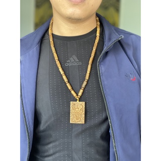 Vòng đeo cổ trầm hương mặt phật quan công di lặc - Trầm hương tốc tự nhiên