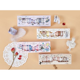 Washi tape bộ 8 cuộn ánh nhũ băng dính trang trí sổ tay planner, scrapbook